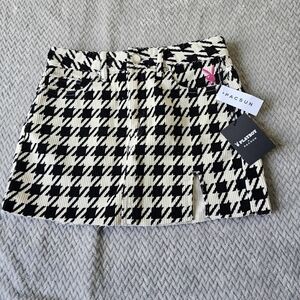Playboy x PacSun Houndstooth Corduroy Mini Skirt NWT Size 26 XS
